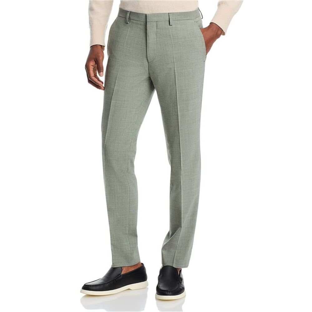 Hugo Boss Mens Hesten Melange Extra Straight Leg Slim Dress Pant Slacks, NWT